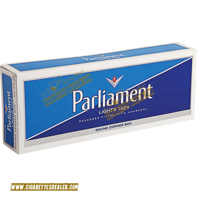 Parliament Lights 100's White Pack Box