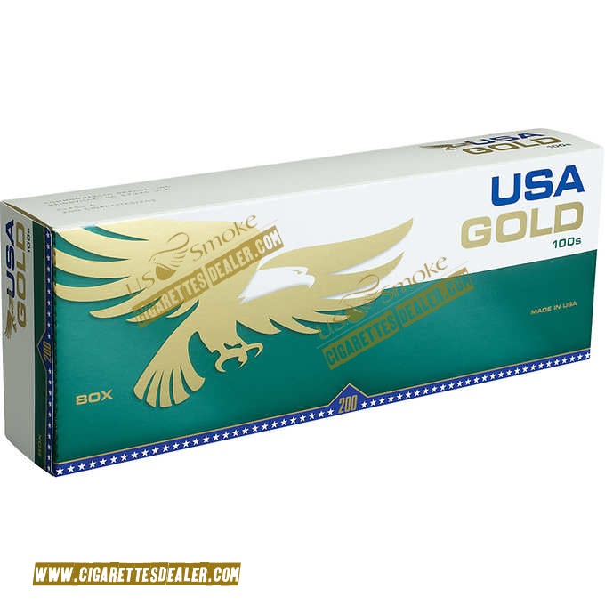 USA Gold Menthol Dark Green 100's Box