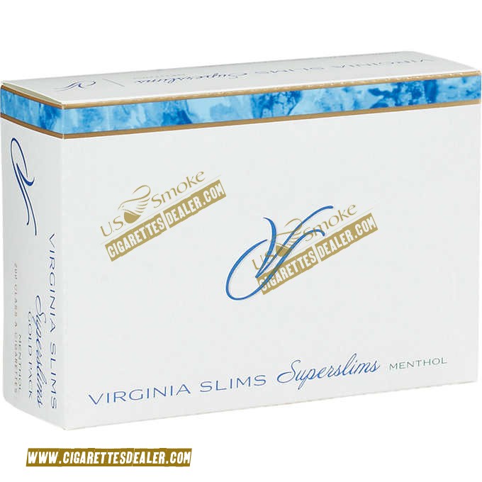 Virginia Slims Superslims Menthol Gold Pack Box